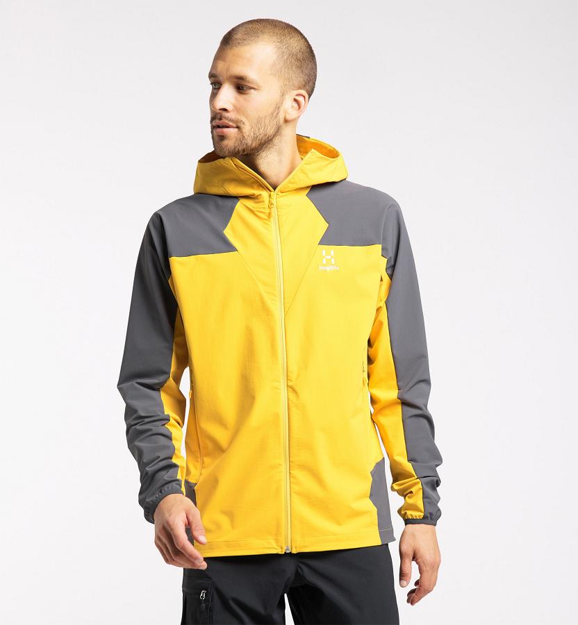 Haglöfs Mens Morän Windbreaker Yellow/Black New Zealand 79312TDMG